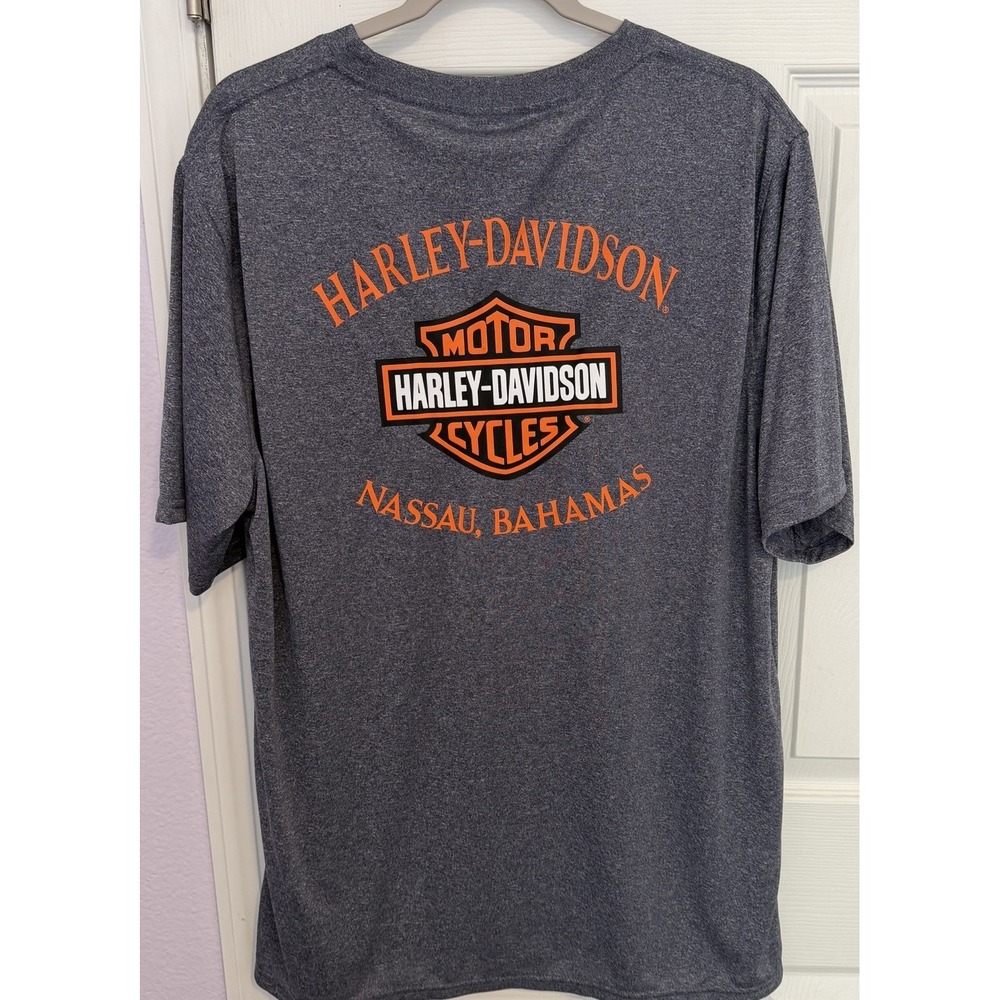 NWT Harley Davidson Men's Performance T-Shirt XL Gray Nassau Bahamas Stretch NEW